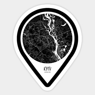 Kyiv, Ukraine City Map - Travel Pin Sticker